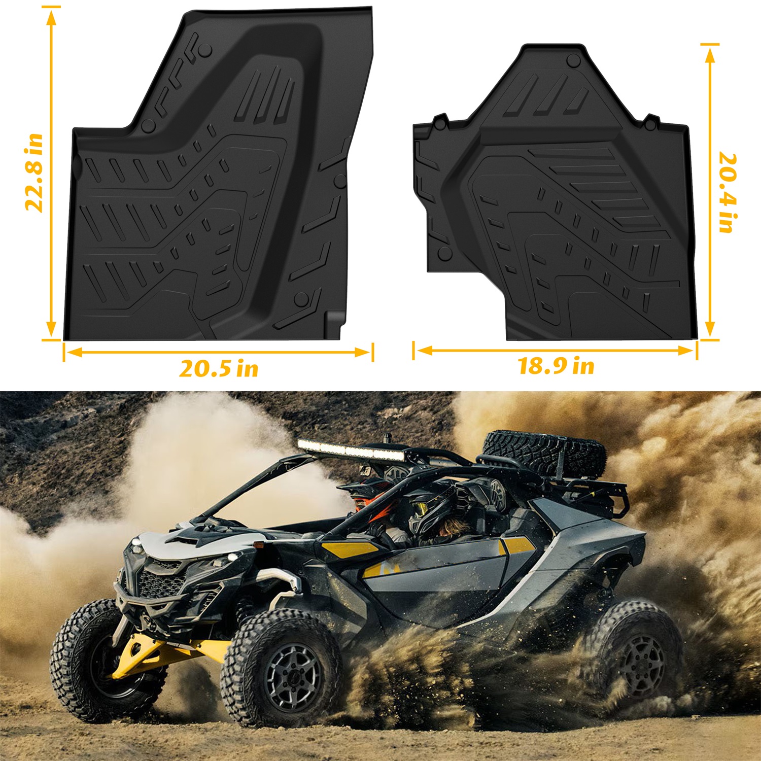TPE Anti-Slip Floor Mats Front Row Floor Liners for Can-Am Maverick R X RS 2024+ - Image 8