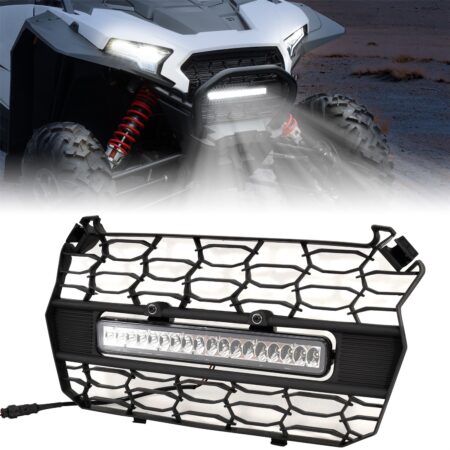 Black Mesh Grille with LED Accent Light Bar for Polaris RZR XP 1000/XP 4 1000 2024+