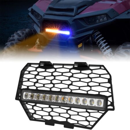 Mesh Grille with LED Remote Control Blue Amber Light Bar for Polaris RZR XP 4 1000 2014-2018/RZR 900 XC 2015-2020 (5439788-2)
