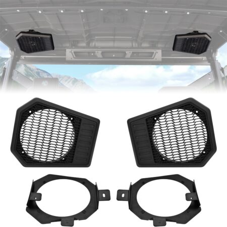 Rear Roof Speakers Pods Enclosures Holders with Left & Right Brackets for Polaris Ranger XP 1000/ Crew XP 1000 2019-2020 (Support 6.5" Speakers, Replace #5454646, 5265150, 5265149)