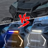 LED Hood Spotlight with Blue Amber Lamps Remote Control Emergency Strobe Light for Polaris RZR XP/XP4 1000 Turbo 2019-2023 - Image 7