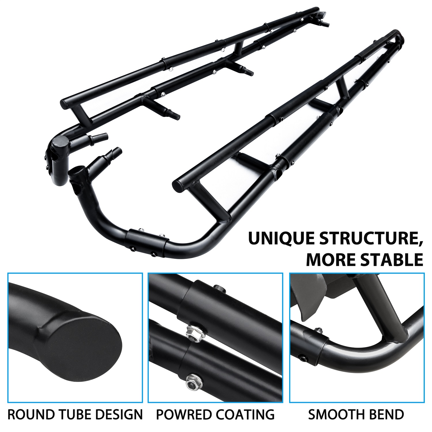 Combined Side Bumper Protector Guard Side Steps Low Profile Rock Sliders Tree Kickers for Polaris RZR XP 4 1000 2024+(4 Seat) - Image 4