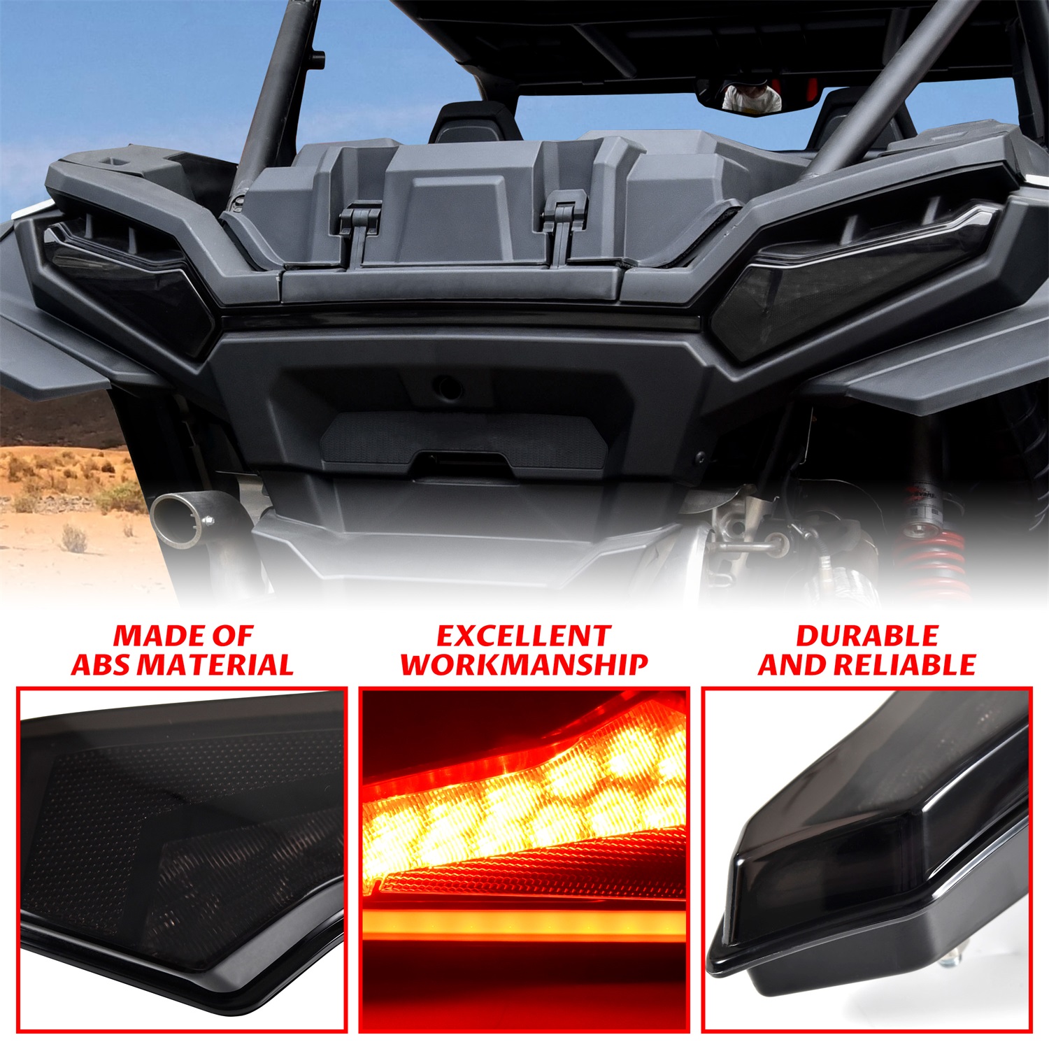 Pair LED Tail Lights For Polaris RZR PRO XP /4 (2020-2024) - IP67 Waterproof, Plug & Play