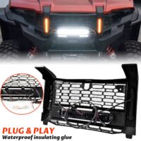 Front Black Mesh Grille with LED Light Bar Left Right Turn Signal Light for Polaris Xpedition XP/XP 5/ADV/ADV 5 2024+ - Image 5