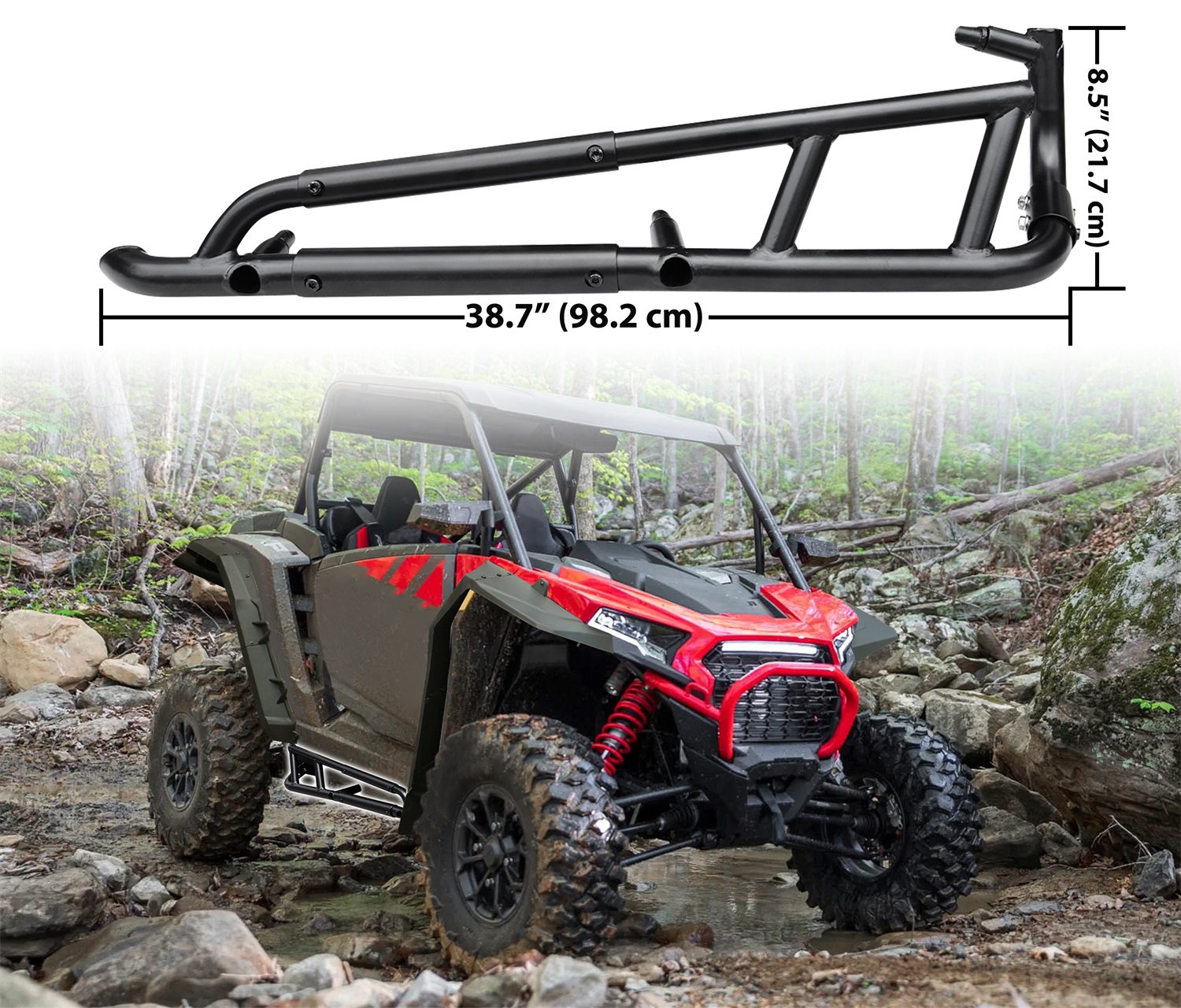 Combined Side Bumper Protector Guard Side Steps Low Profile Rock Sliders Tree Kickers for Polaris RZR XP 1000 2024+ - Image 7