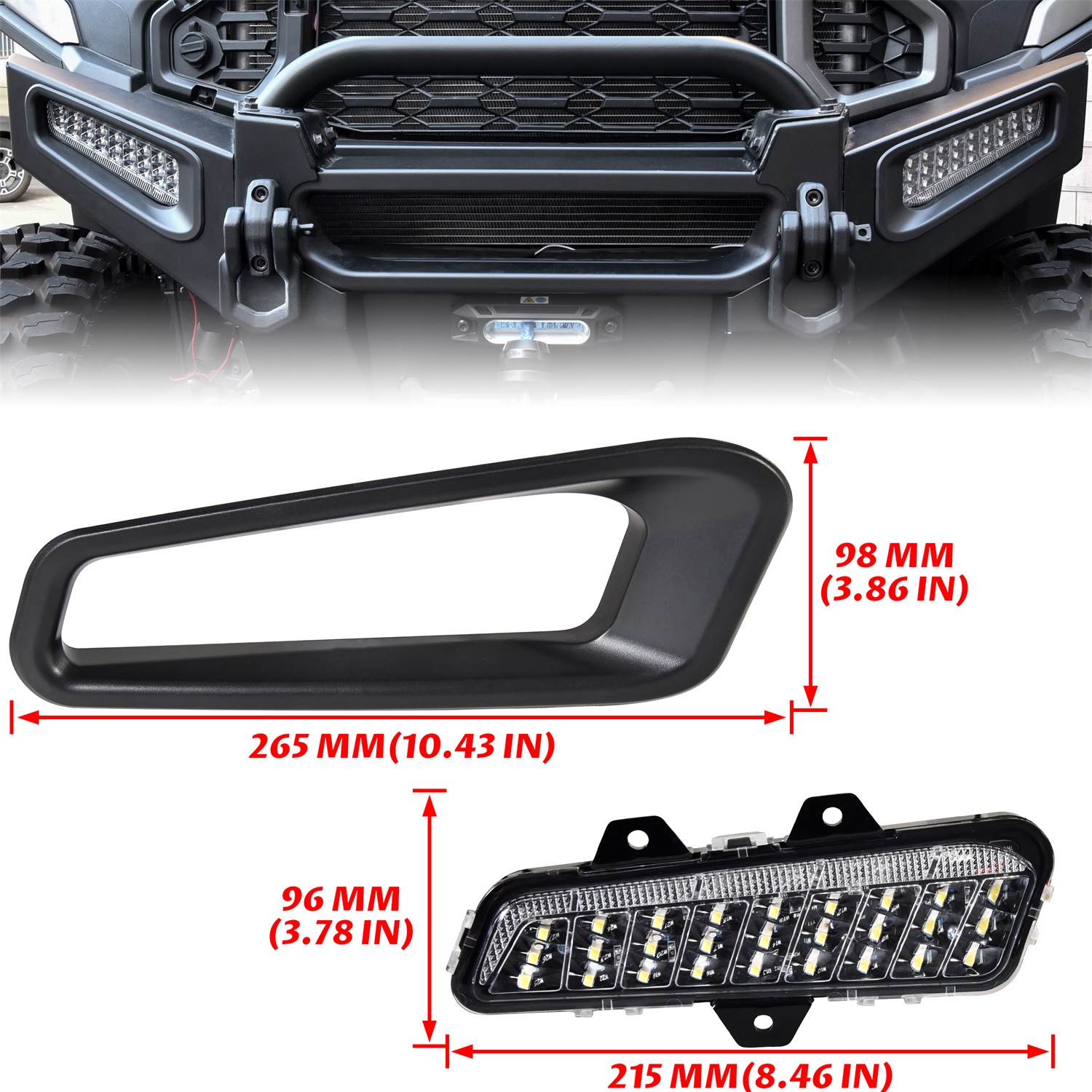 LED Front Bumper Lights Front Brushguard Auxiliary Light Front Accent Light DRL Turn Signal for Polaris Ranger 1500 XD 2024 2025 Accessories - Image 8
