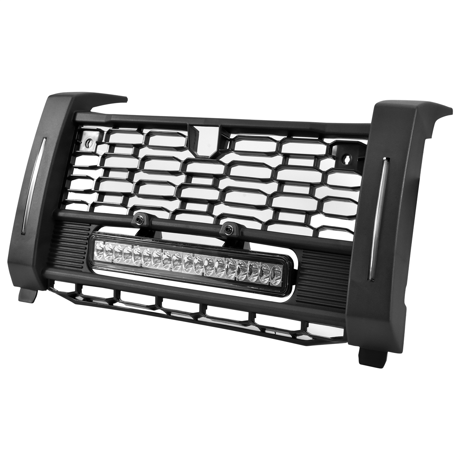 Waterproof Black Front Mesh Grille with LED Accent Light Bar and Left Right DRL for Polaris Xpedition XP/XP 5/ADV/ADV 5 2024+ - Image 8