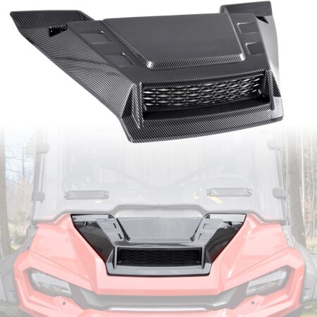 Sport Hood Scoop with Mesh Carbon Fiber Pattern Hood Scoop with Grille Kit Front Hood Cover for Honda Pioneer 1000 1000-5 1000-6 2016-2025