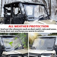 Clear Front and Rear Poly Full Windshields Windows for Polaris Ranger XP 1000/Ranger 1000/XP 900/Diesel/Crew 2017-2025 - Image 2