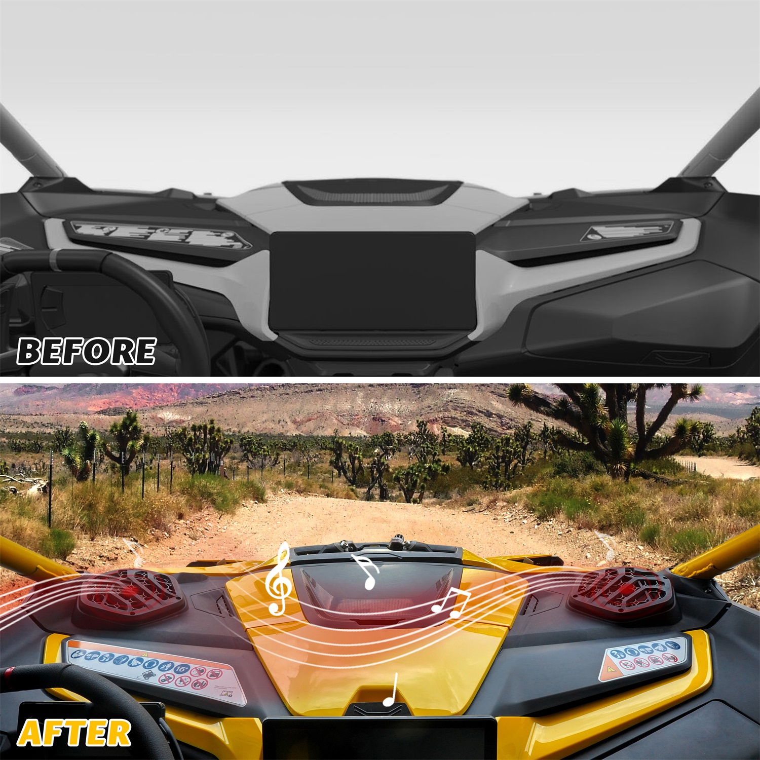 Front Dash Speaker Panels for Can-Am Maverick R MAX X RS 2024+ Models Accessories - Image 3