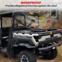Clear Front and Rear Poly Full Windshields Windows for Polaris Ranger XP 1000/Ranger 1000/XP 900/Diesel/Crew 2017-2025 - Image 3