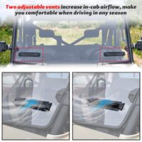 Clear Front and Rear Poly Full Windshields Windows for Polaris Ranger XP 1000/Ranger 1000/XP 900/Diesel/Crew 2017-2025 - Image 4