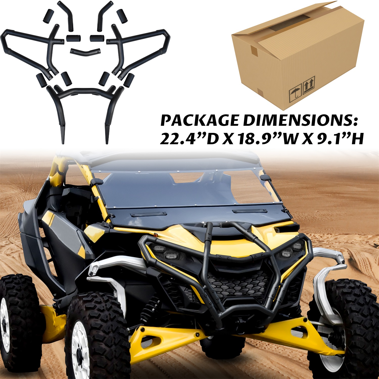 Front Bumper Brush Guard Protector for Can-Am Maverick R MAX X RS 2024+ Models Accessories - Image 8