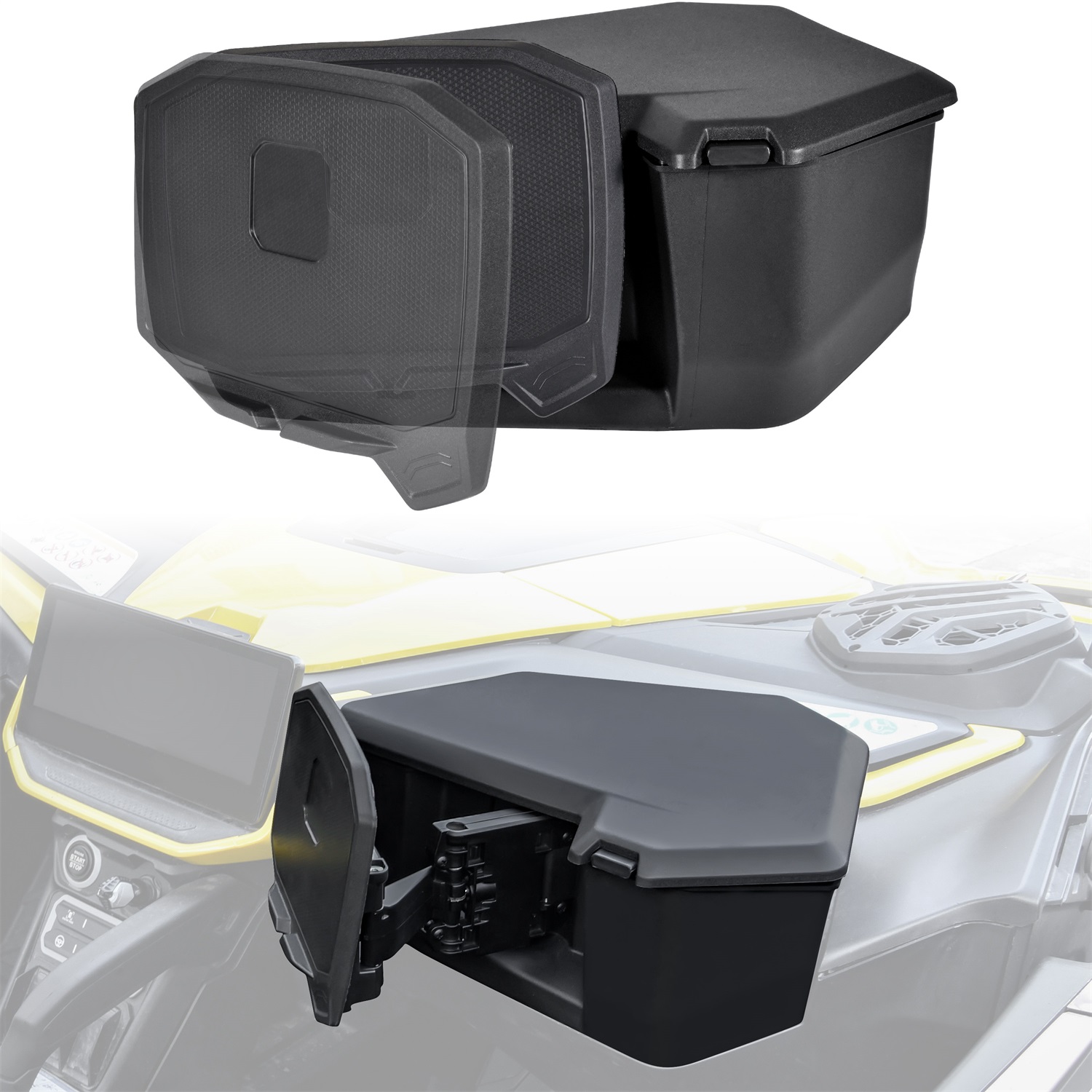 Tablet Phone Device Holder with Storage Box for Can-Am Maverick R MAX X RS 2024+