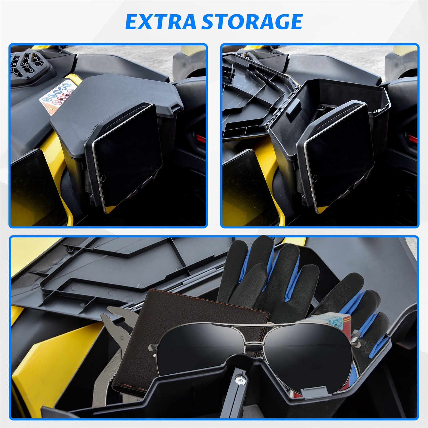 Tablet Phone Device Holder with Storage Box for Can-Am Maverick R MAX X RS 2024+ - Image 5