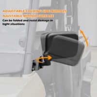 Folding Side Mirrors Center Convex Rear View Mirror Kit for Polaris Ranger XP 1000/ Ranger 1000/Crew 2018+ - Image 2