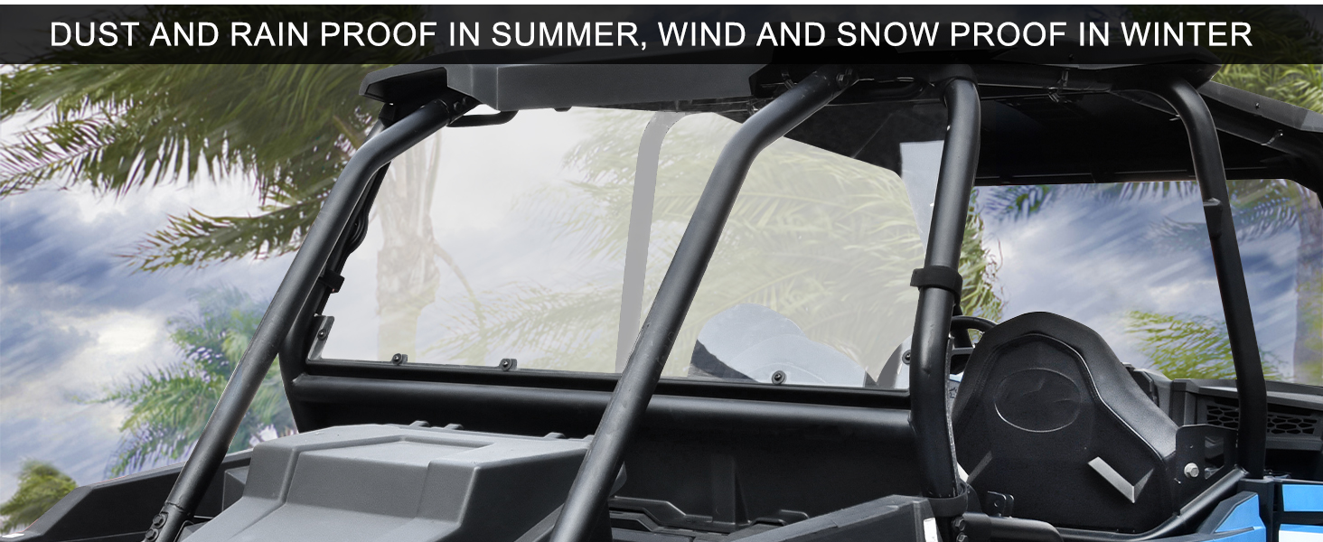 Polycarbonate Rear Windshield Back Window for Polaris RZR XP 1000/XP4 ...