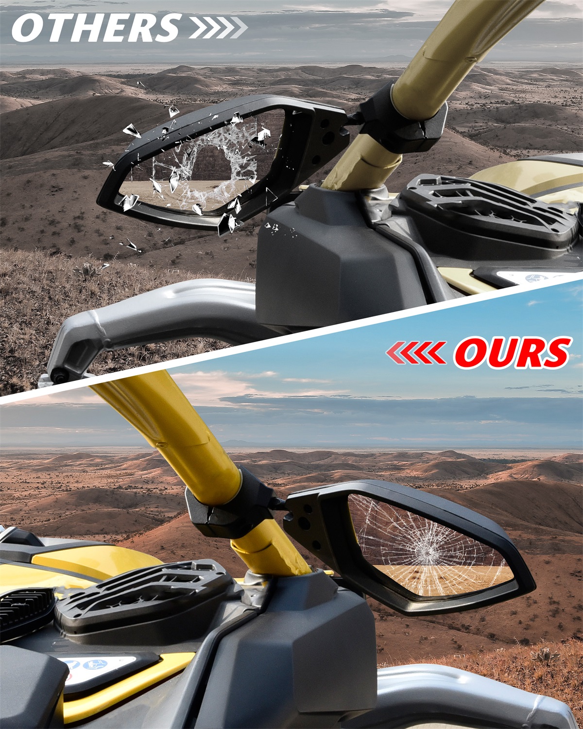 Adjustable Clear Rear View Side Mirrors for Can-Am Maverick R & R MAX X RS 2024+ Models Accessories - Image 5