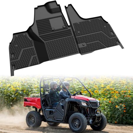 PE Front Floor Mat for Honda Pioneer 520 2021-2025, Pioneer 500 2015-2023, Rubber Front Row Floor Liners