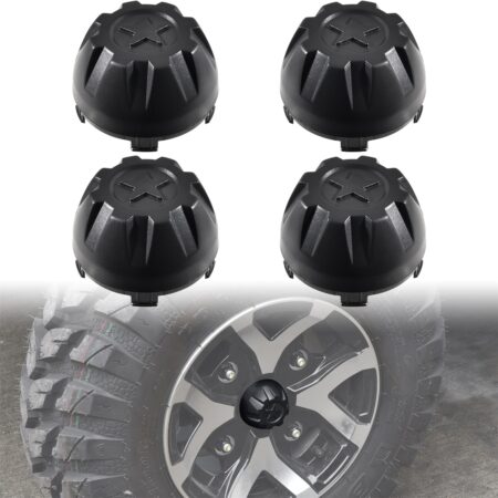 Black Dust Wheel Hub Caps for Kawasaki Mule PRO-MX EPS LE SE 2019-2025