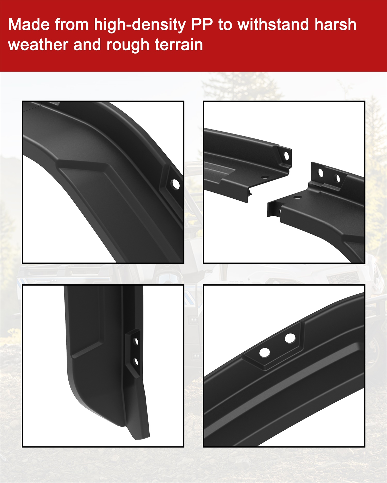 Front Fender Flares for Kawasaki Mule Pro FXT FX DX DXT FXR 2015