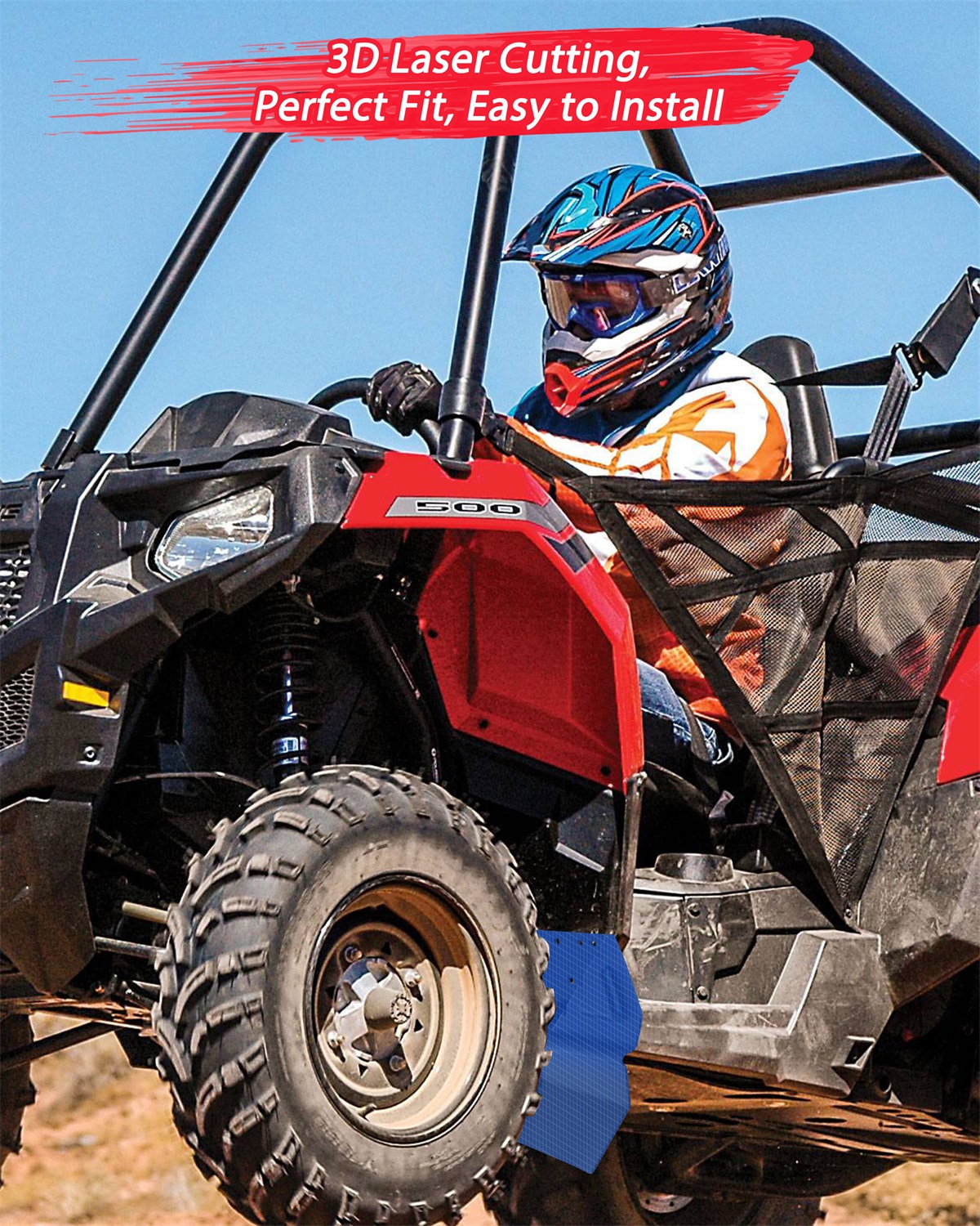 Mud Flaps Fender Flares for Polaris ACE 500 570 900 2016-2017, Front Wide Splash Proof Mud Guards Fender Extensions Guards - Image 3