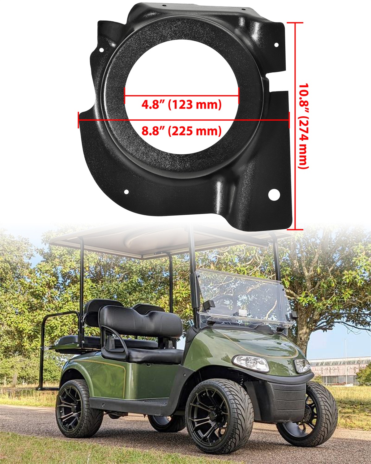 Under Dash Kick Speaker Pod Brackets for E-Z-Go RXV 2008+, Front Kick Panels Loudspeaker Mount, Support 6.5" Speaker Devices - Image 7