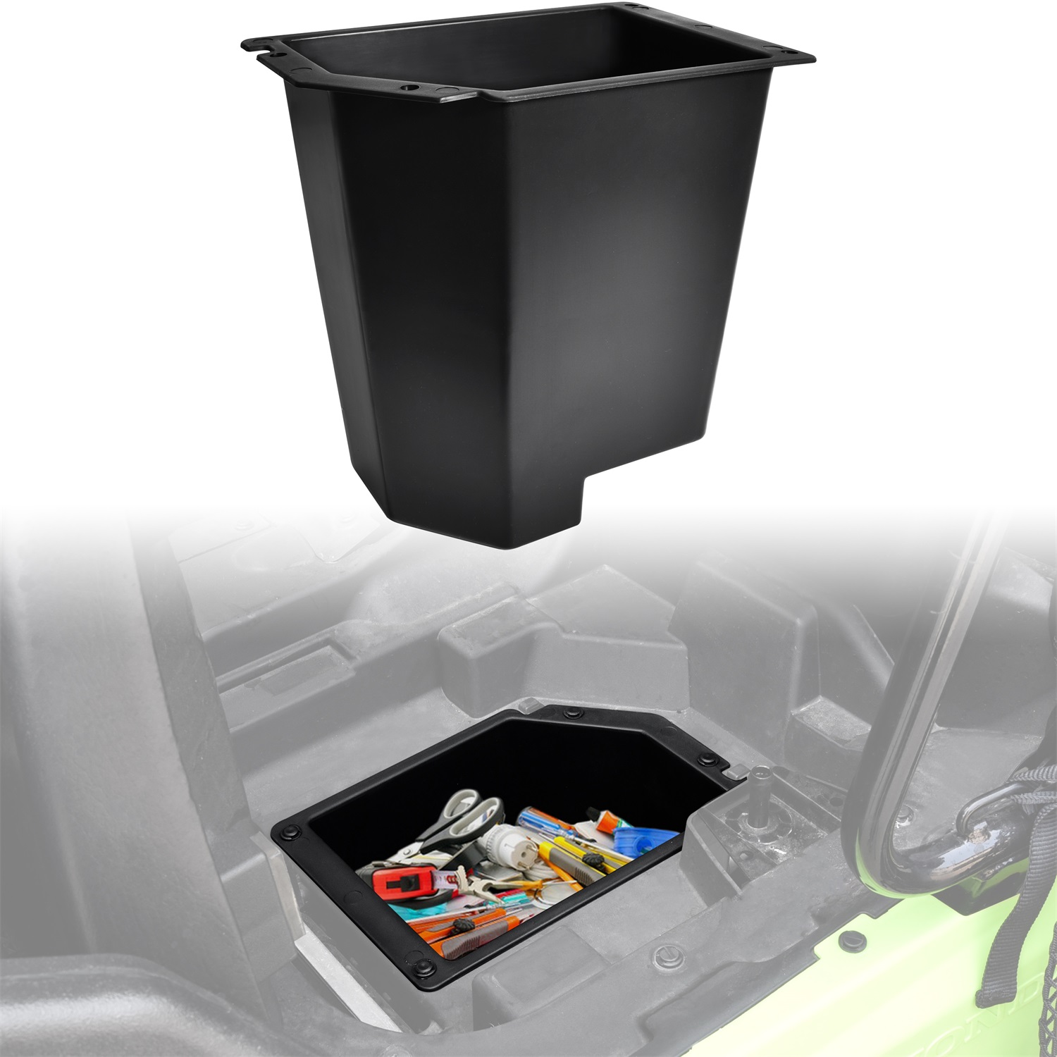 Under Seat Storage Box Compatible with Honda Pioneer 520 2021-2025, 500 2015-2023 Accessories, Water Resistance 8.9L Under Driver Seat Storage Bin