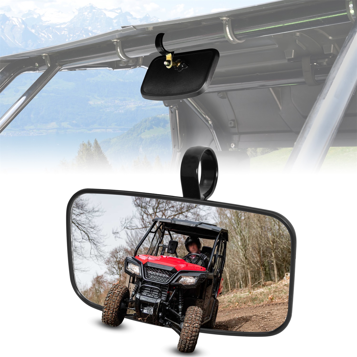 Foldable Interior Center Rear View Mirror Compatible with Honda Pioneer 520 2021-2025, 500 2015-2023, 700 2017-2025