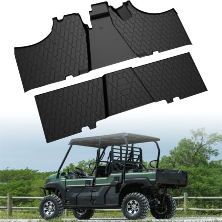 TPE Front and Rear Floor Mats for Kawasaki Mule Pro FXT DXT 2015-2025, Replace #KAF080-033 KAF080-034