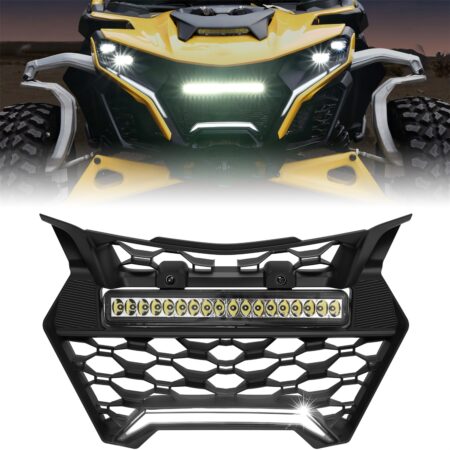Front Grille with LED Light Bars for Can-Am Maverick R & R MAX X RS 2024+