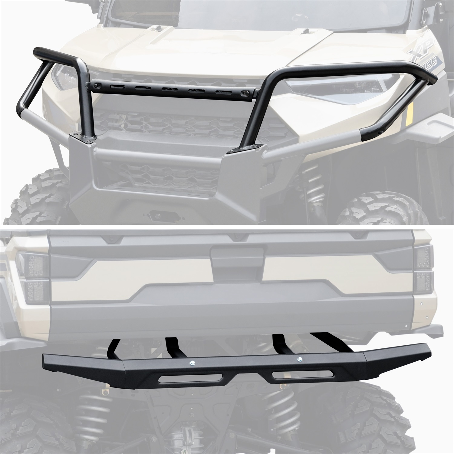 Front and Rear Brush Guards Bumpers Protectors for Polaris Ranger 1000/ XP/Diesel/Crew 2018-2024