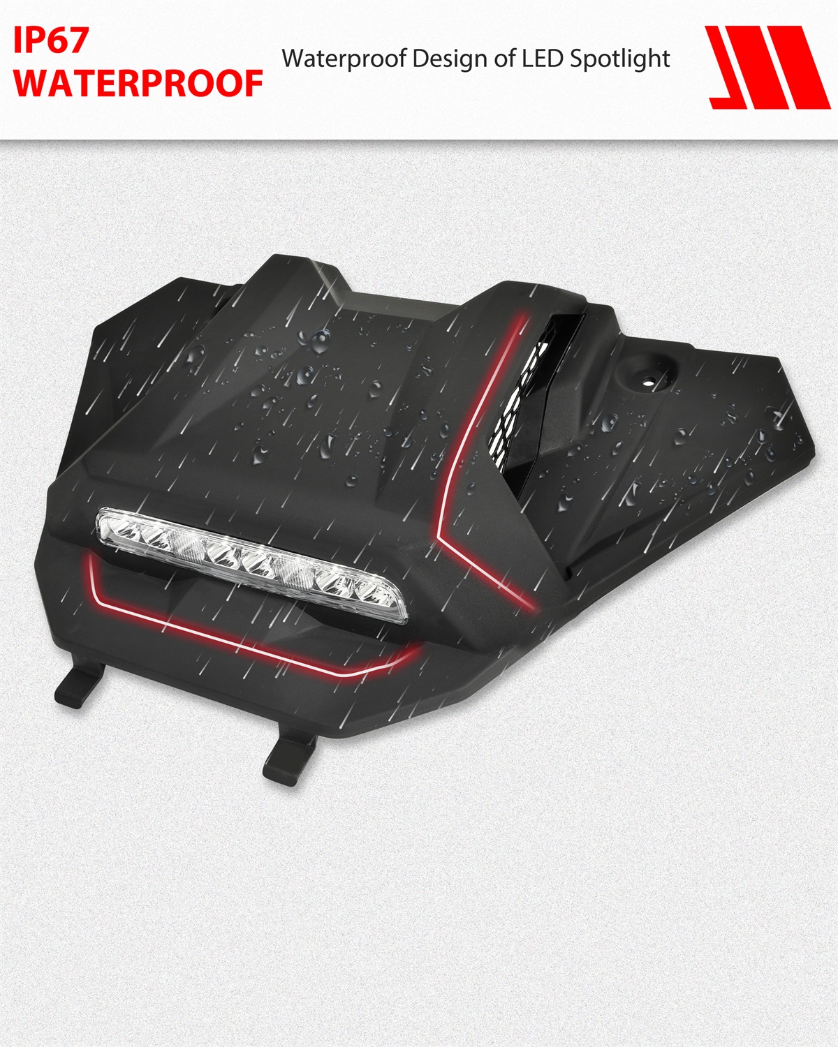 Hood Scoop with LED Spotlight for Polaris RZR PRO XP/PRO R/S 2025+