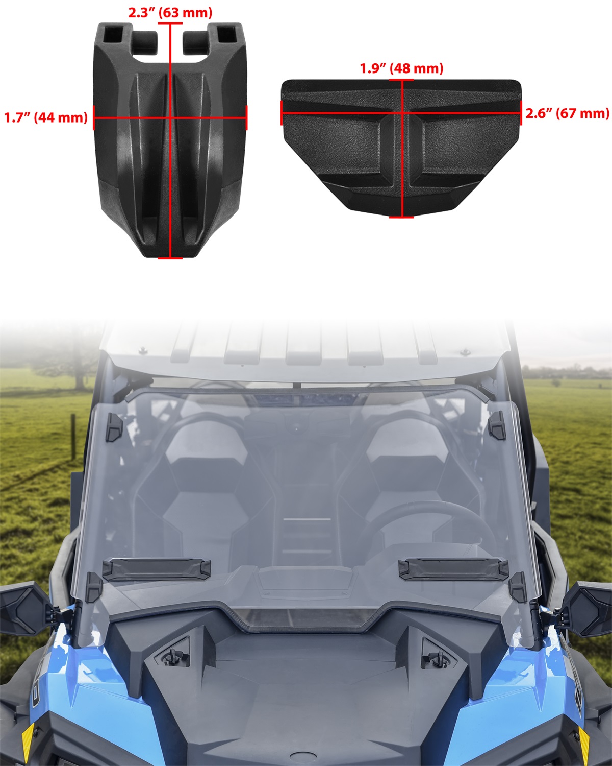 Lock & Ride Windshield Clamp Kit for Polaris RZR XP 1000/XP4 1000/XP Turbo/RZR Trail 2019-2023 - Image 6