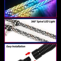 2PCS 4FT LED Whip Lights with Spring Base for UTV ATV Boat Polaris RZR Can-Am X3 Accessories - Image 6