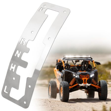 Gloss Stainless Steel Shifter Gate Plate Panel for Can-Am Maverick X3 MAX Turbo RR XRS XRC XDS XMR 2017-2025