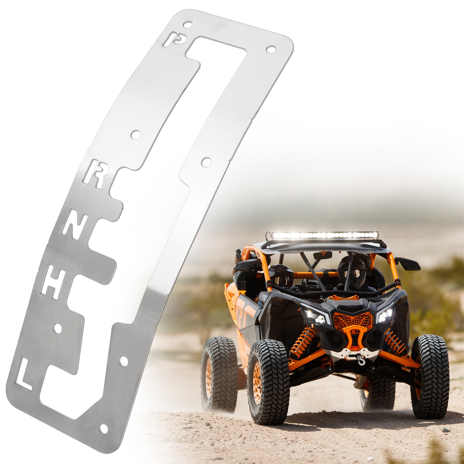Gloss Stainless Steel Shifter Gate Plate Panel for Can-Am Maverick X3 MAX Turbo RR XRS XRC XDS XMR 2017-2025