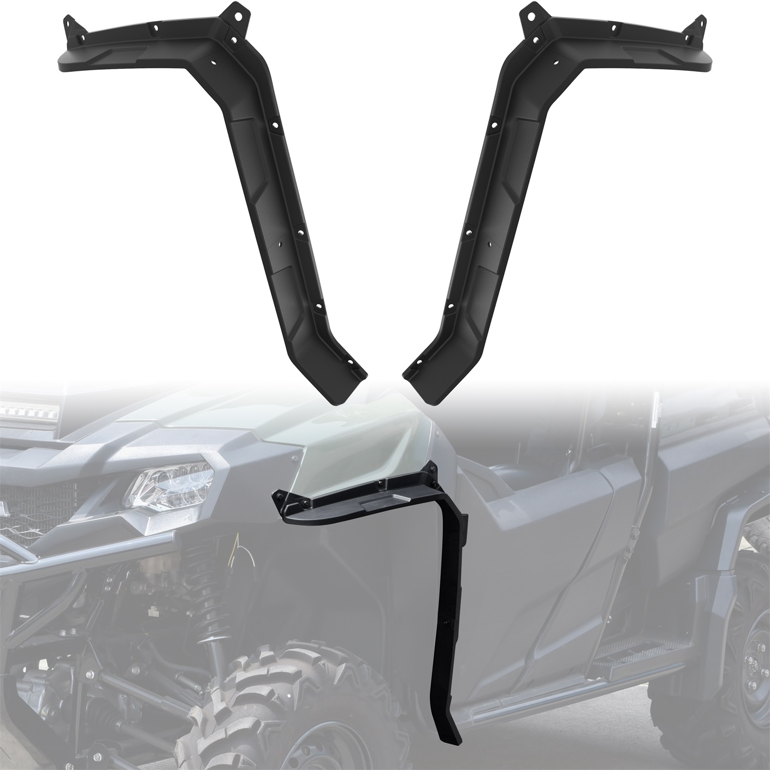 SAUTVS Front Fender Flares Compatible with Honda Pioneer 700-2 700-4 2014-2025, Combined Front Mud Flaps Mud Guard Extension, Replace# 08P70-HL3-600