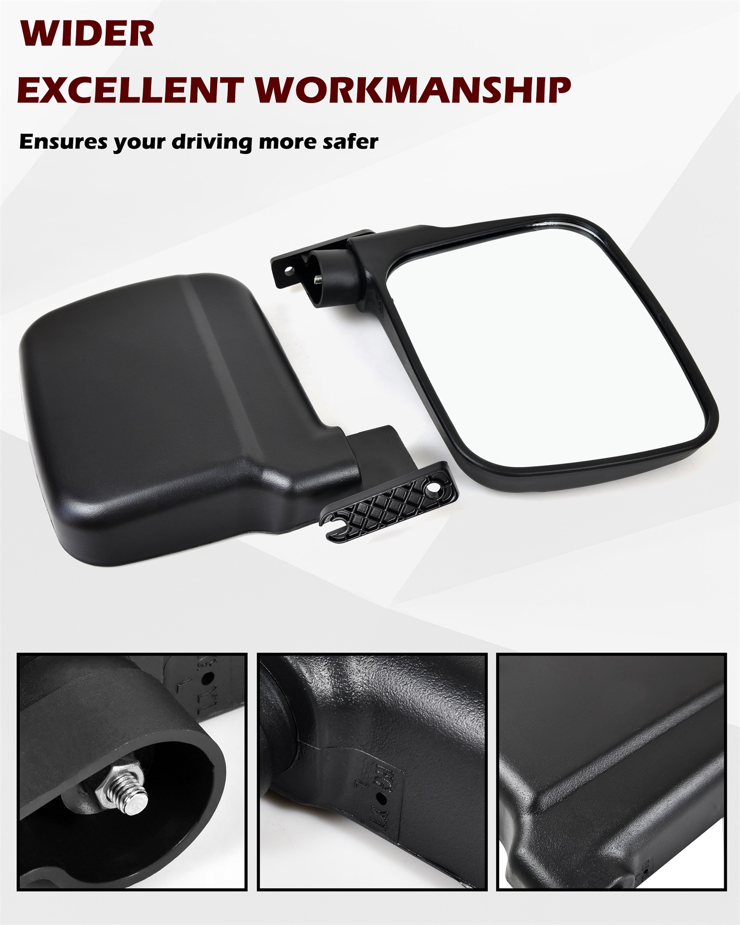 Adjustable Side Mirrors Compatible with Kawasaki Mule Pro FXT DXT