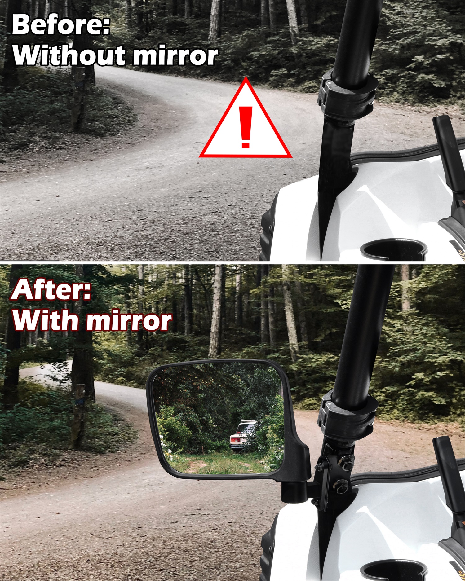 Adjustable Side Mirrors Compatible with Kawasaki Mule Pro FXT DXT