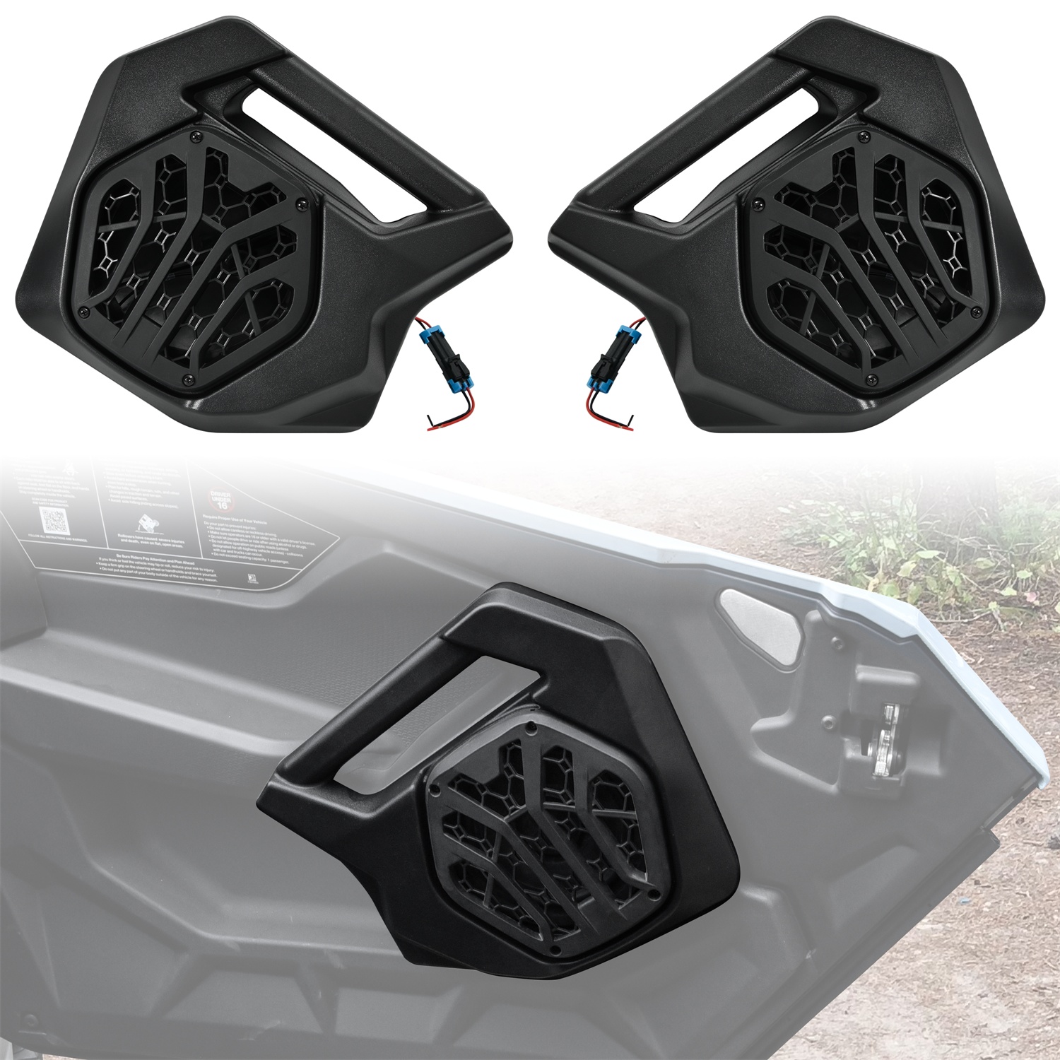 6.5 inch Front Door Speaker Pods Enclosures Panels for Polaris RZR PRO XP/R/S 4 2025+