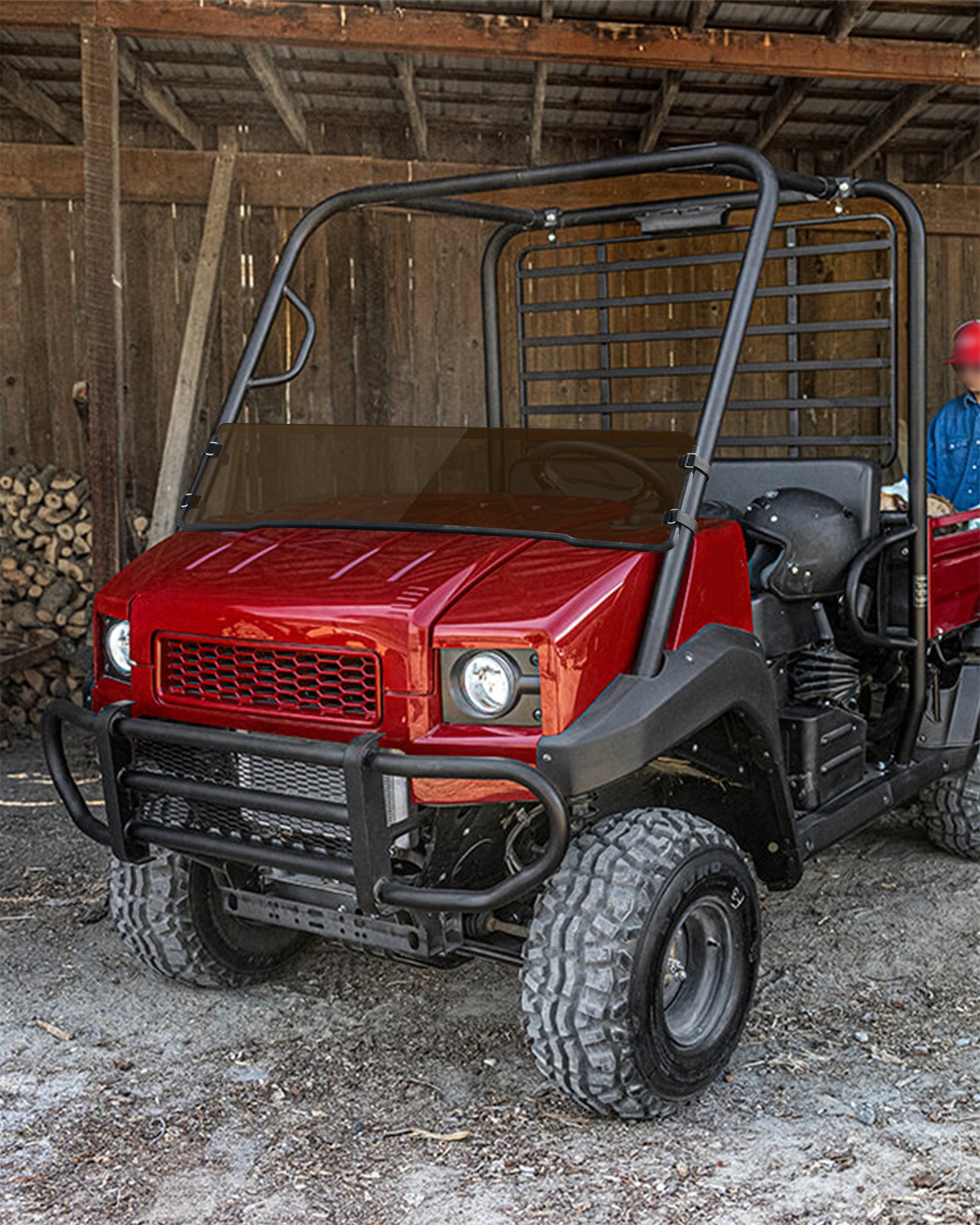 Dark Tinted Front Half Windshield for Kawasaki Mule 4000 4010 2009