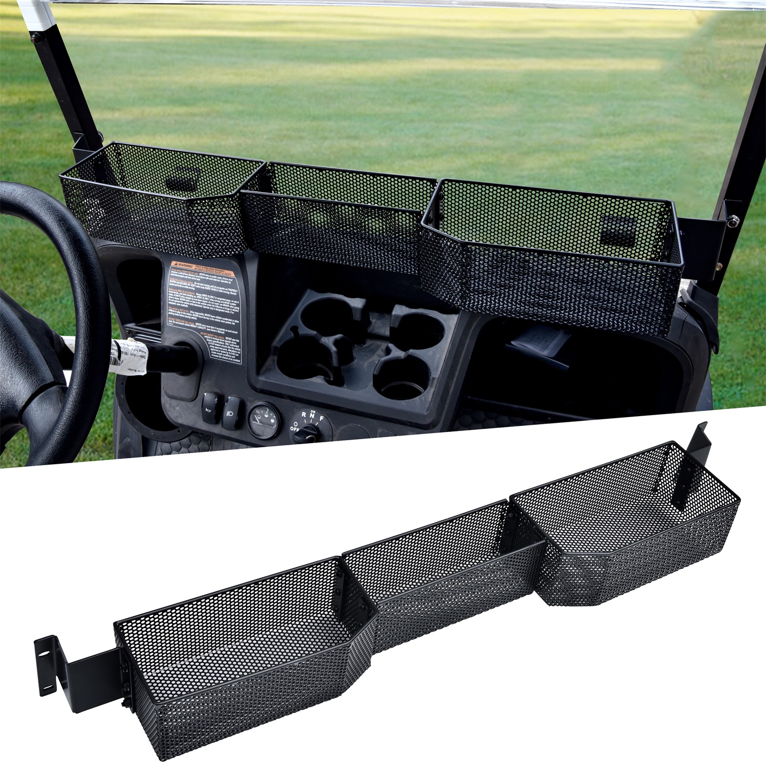 Inner Front Storage Basket Combined Front Inner Dash Tray Storage Organizer Compatible with E-Z-GO Valor 2025