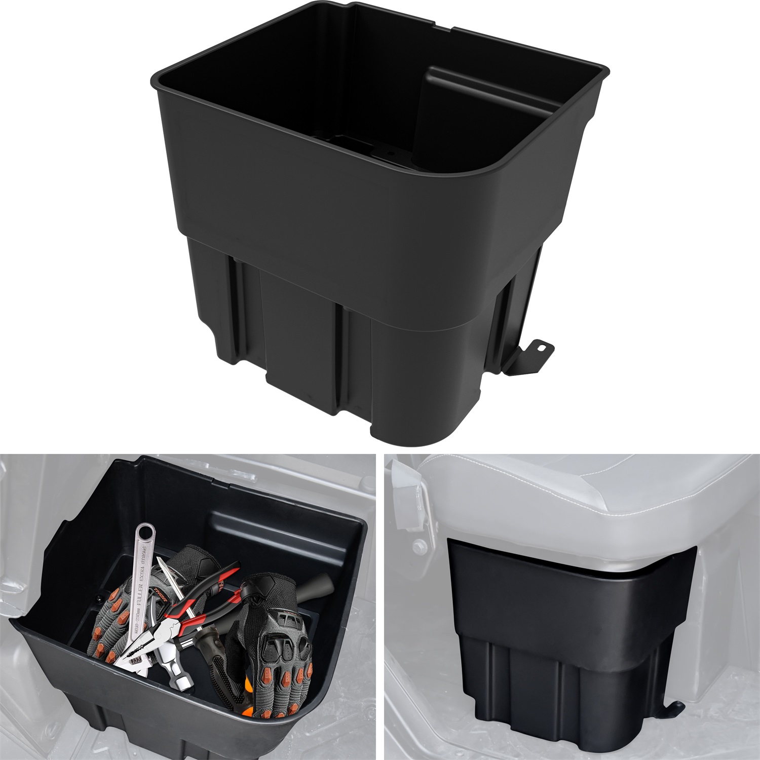 20.5L Under Seat Storage Box Combined Front Rear Under Passenger Seat Storage Bin for Polaris Ranger XD 1500/Crew 2024+