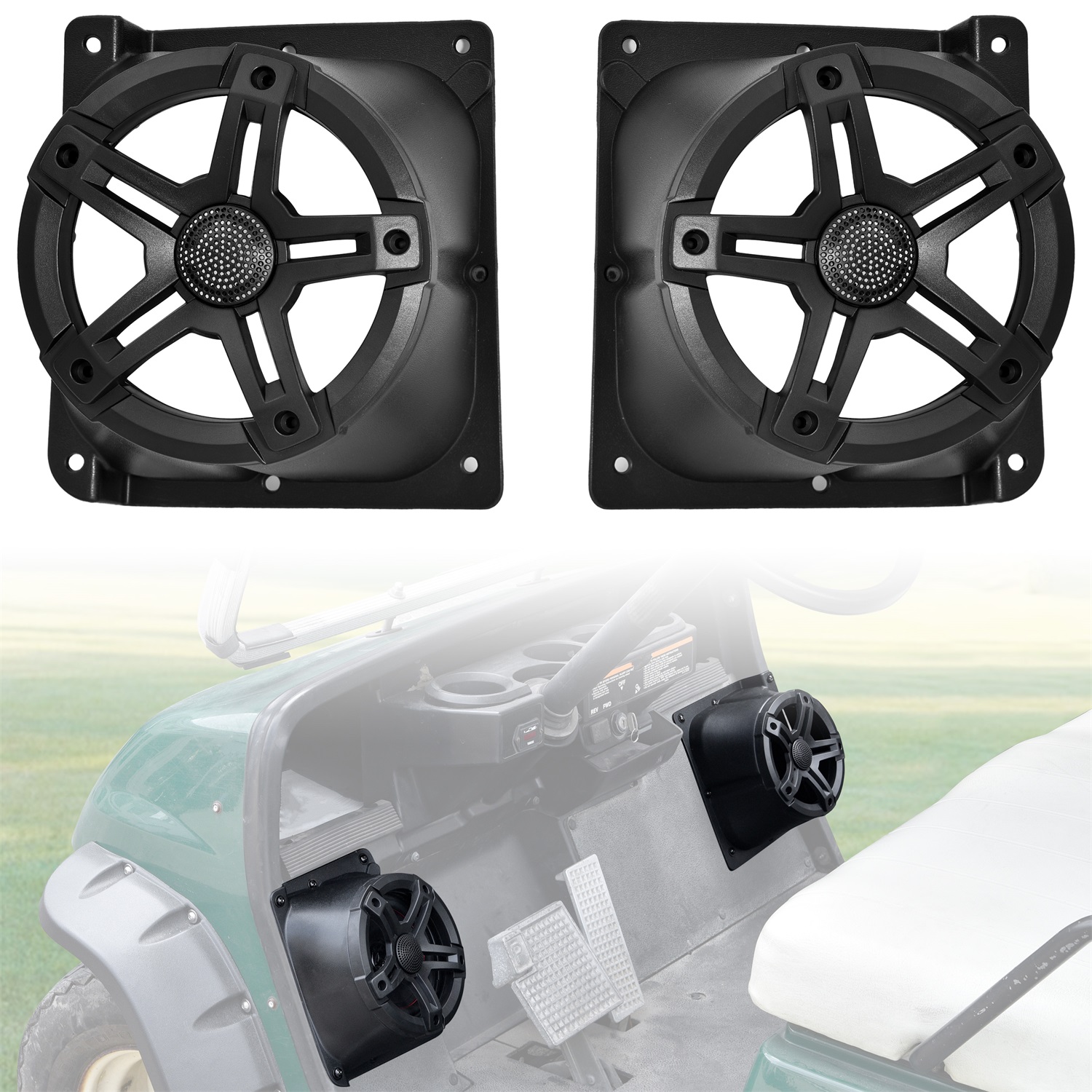 6.5" Under Dash Kick Speaker Pod Brackets Front Kick Loudspeaker Mount for Yamaha G14 G16 G19 G20 G22