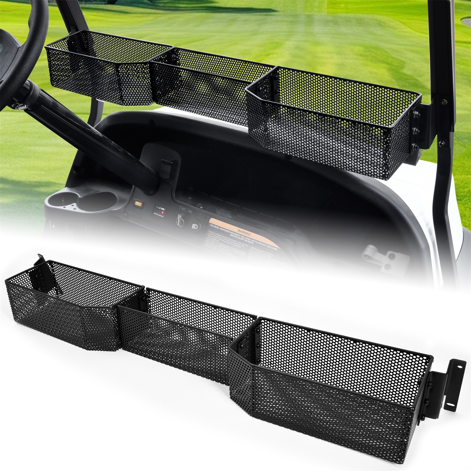 Inner Front Storage Basket Combined Front Inner Dash Tray Storage Organizer Compatible with Club Car Tempo 2025