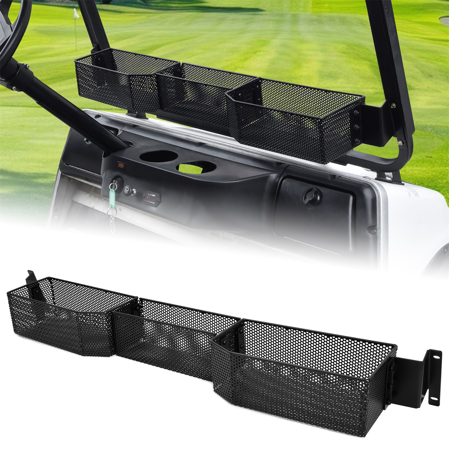 Inner Front Storage Basket Combined Front Inner Dash Tray Storage Organizer Compatible with Club Car DS