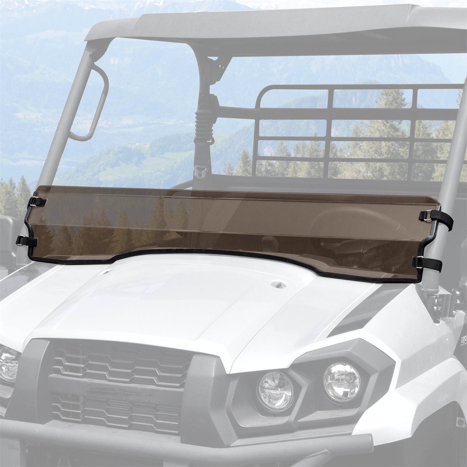 Dark Tinted Front Half Windshield for Kawasaki Mule Pro-MX 2019-2026