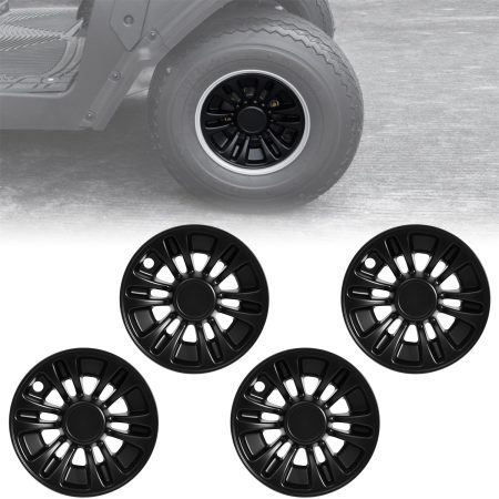 8 inch Center Tire Hub Cap Covers Wheel Rim Cover 8" Wheel Hub Caps for E-Z-GO/Club Car/Yamaha Golf Cart, 4pcs, Matte Black