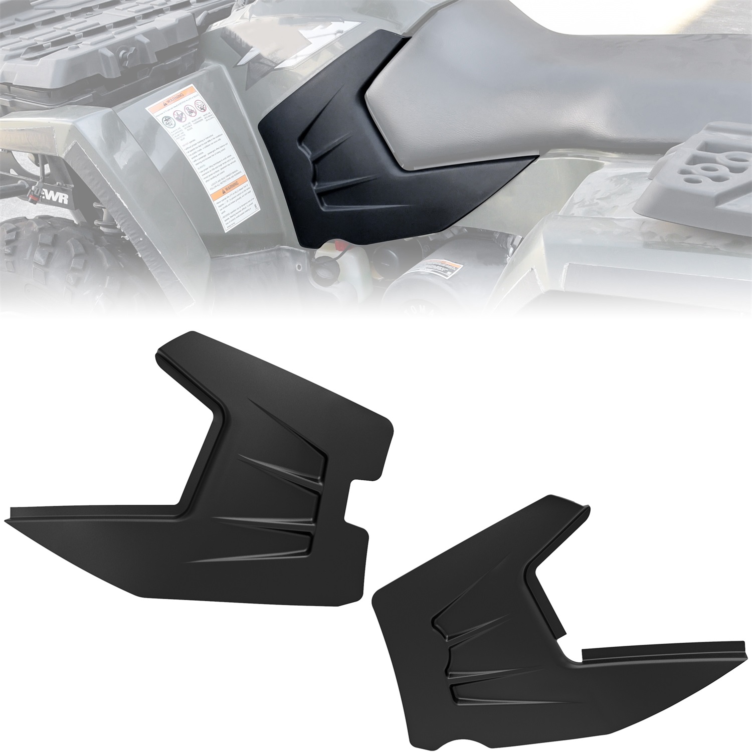 Left and Right Side Panels with Foil Assembly Black Side Fairing Panel Guard Plates for Polaris Sportsman 800 700 500 2006-2007